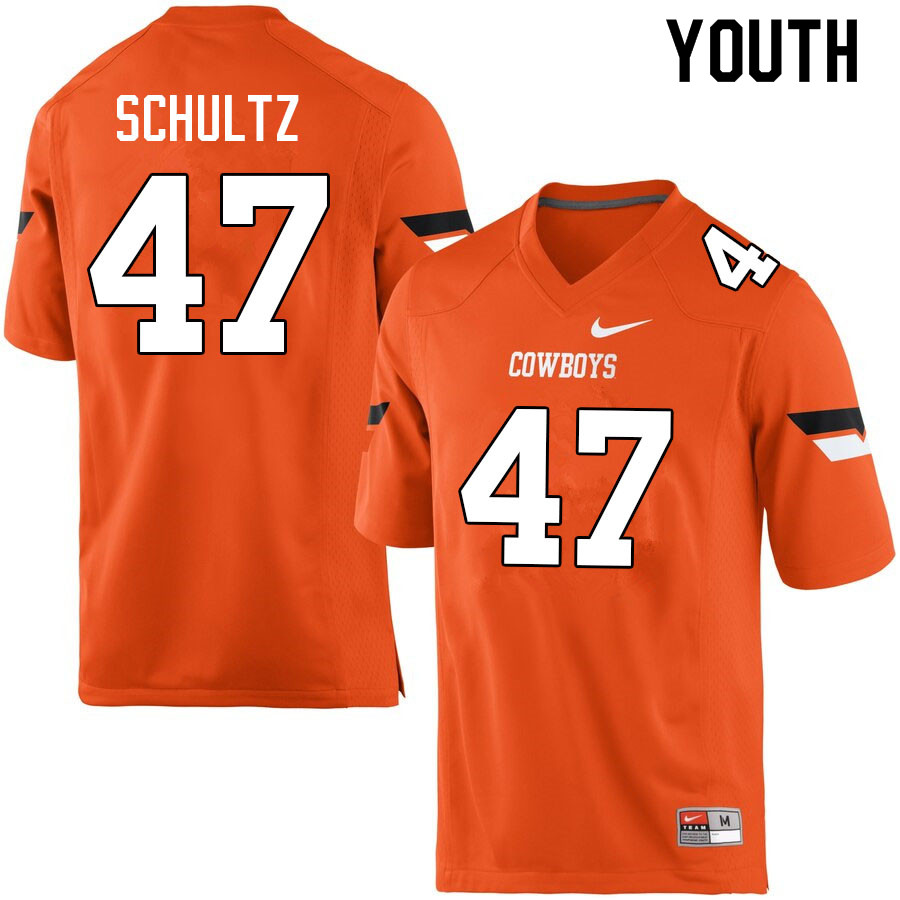 Youth #47 Jake Schultz Oklahoma State Cowboys College Football Jerseys Sale-Orange